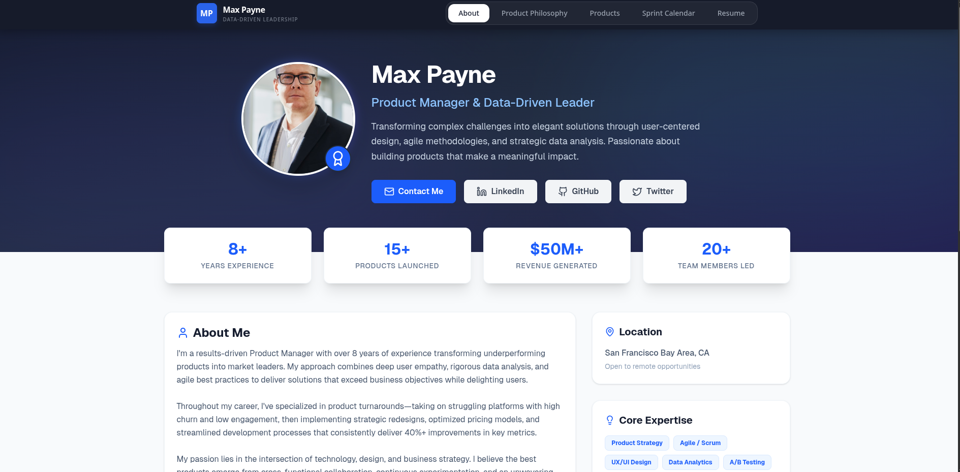 Portfolio Website preview screenshot